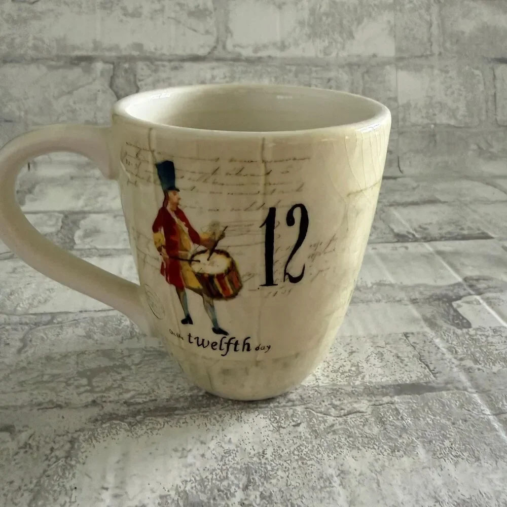 Williams Sonoma 12 Days Christmas Mug Days 10 11 12 Piper Lord Drummer